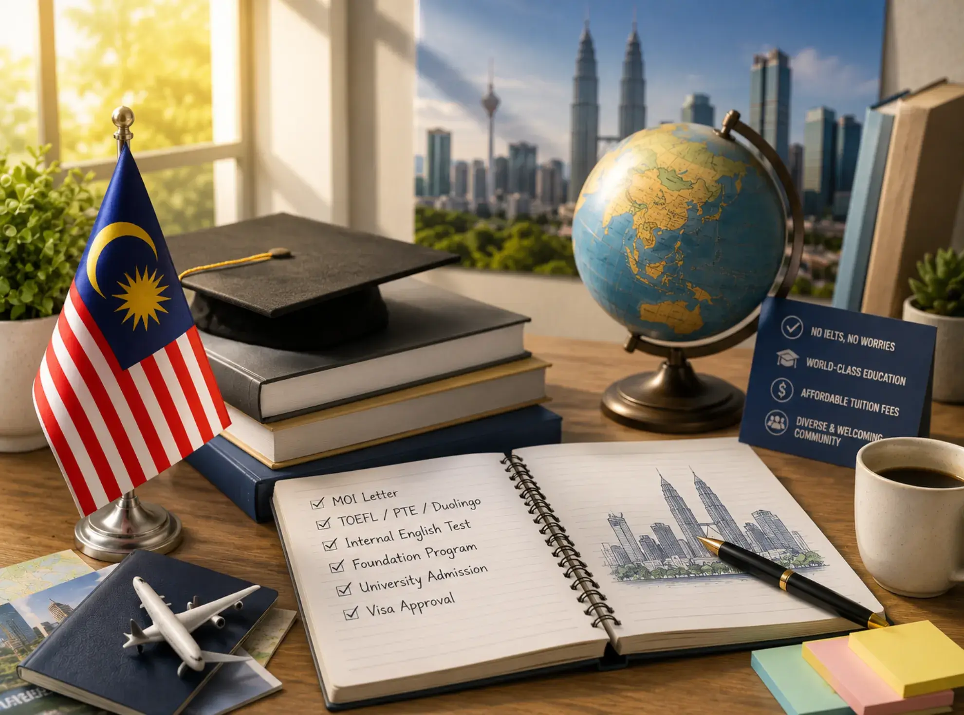 Comprehensive guide to study in Malaysia without IELTS.